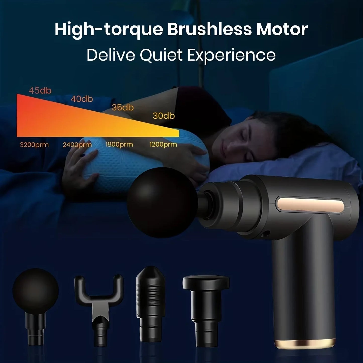 Portable Massage Gun Deep Tissue Massager Body Muscle Relaxation LED Touch Screen