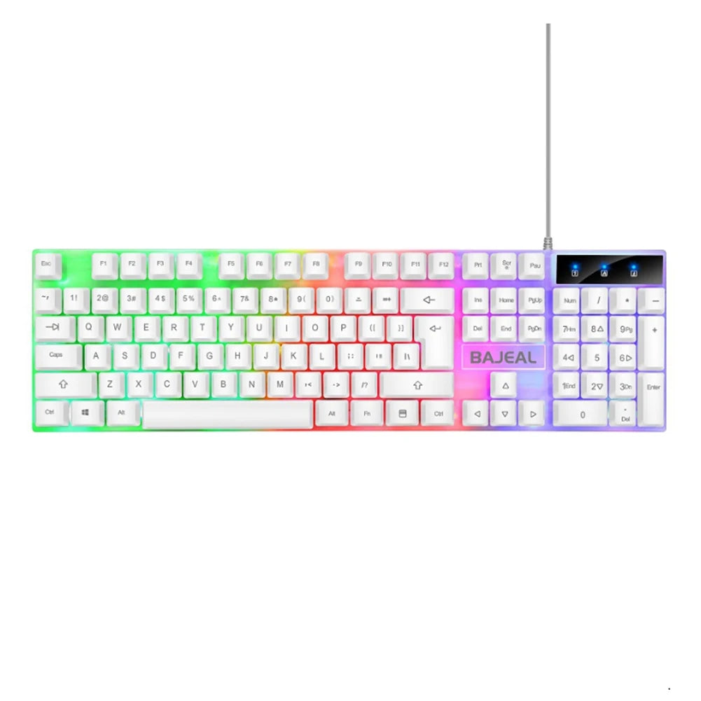 RGB Gaming Keyboard 98 Keys USB Wired Seven Color Lights