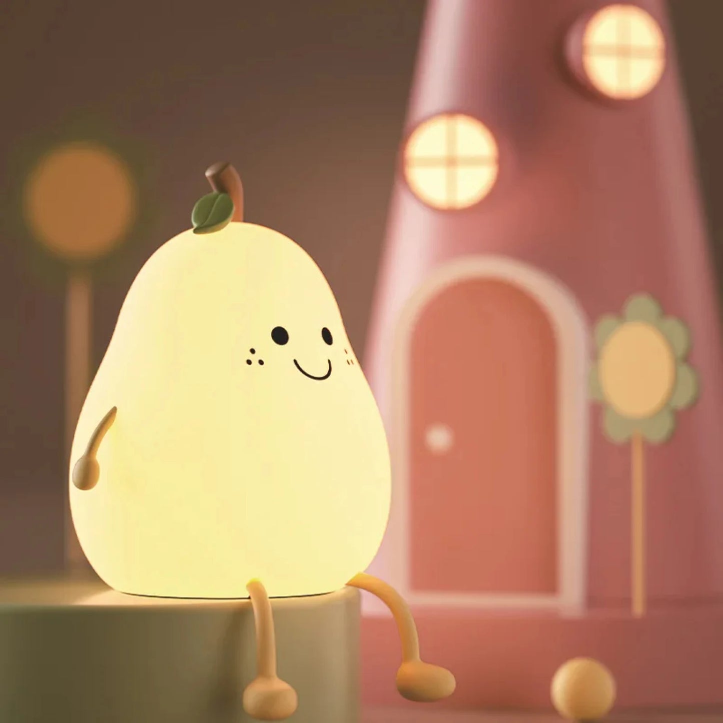 LED Night Light Pear Shaped USB Rechargeable Lamp