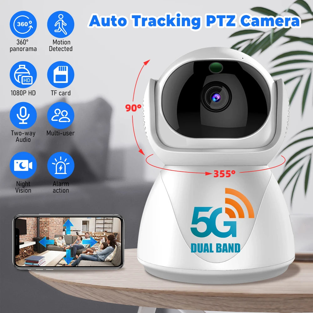 Indoor Wifi Security Camera dual-frequency Surveillance Night Vision
