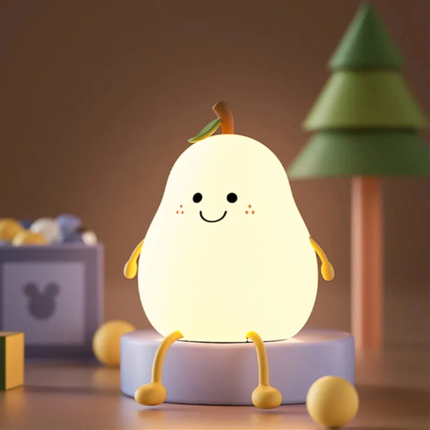 LED Night Light Pear Shaped USB Rechargeable Lamp