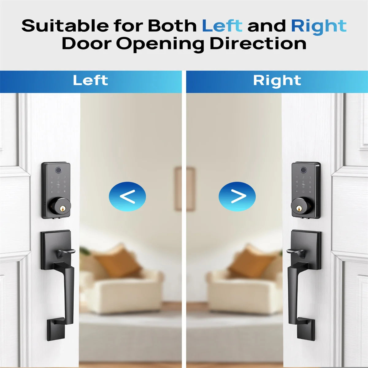 Smart Electronic Door Lock Fingerprint Remote Keyless Password Lock with Handle