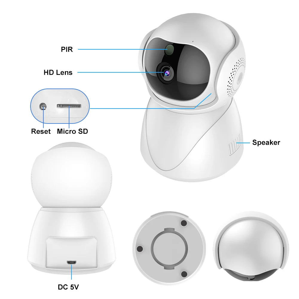 Indoor Wifi Security Camera dual-frequency Surveillance Night Vision