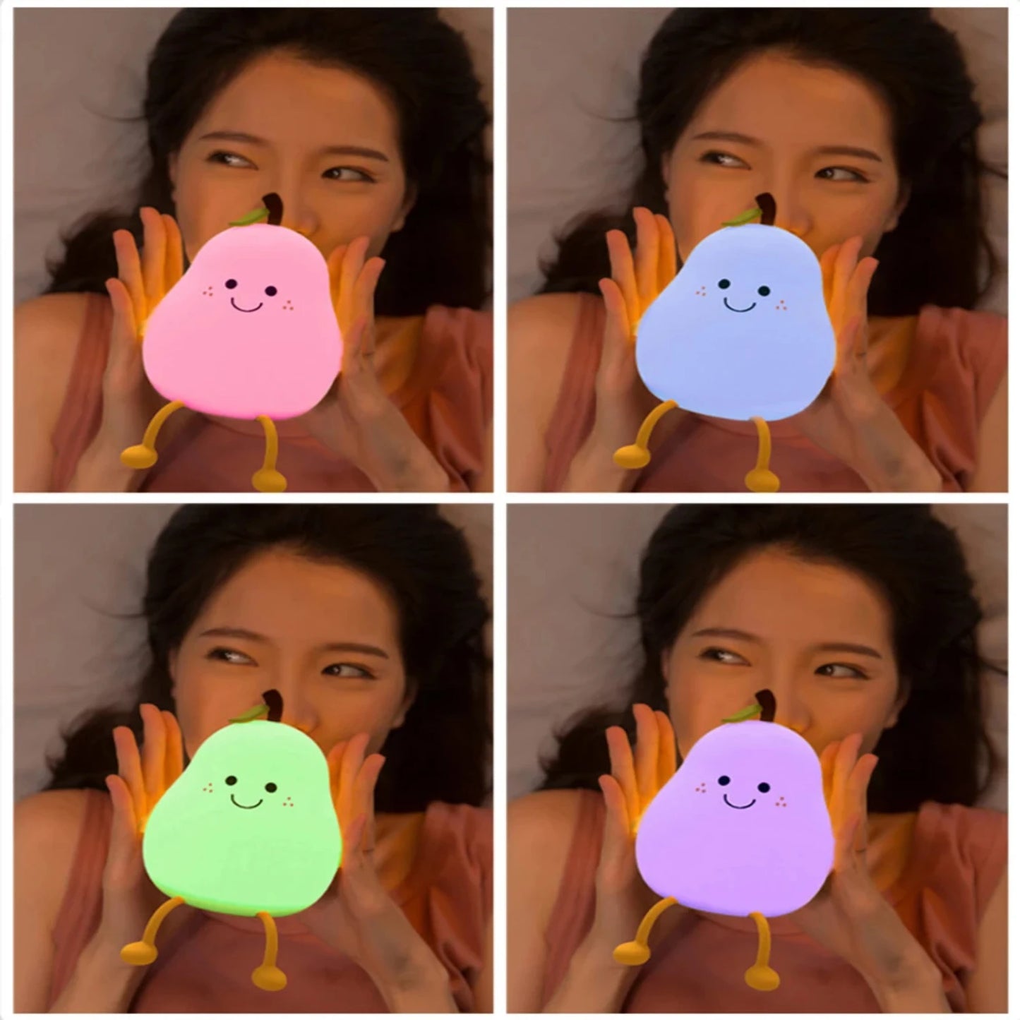 LED Night Light Pear Shaped USB Rechargeable Lamp