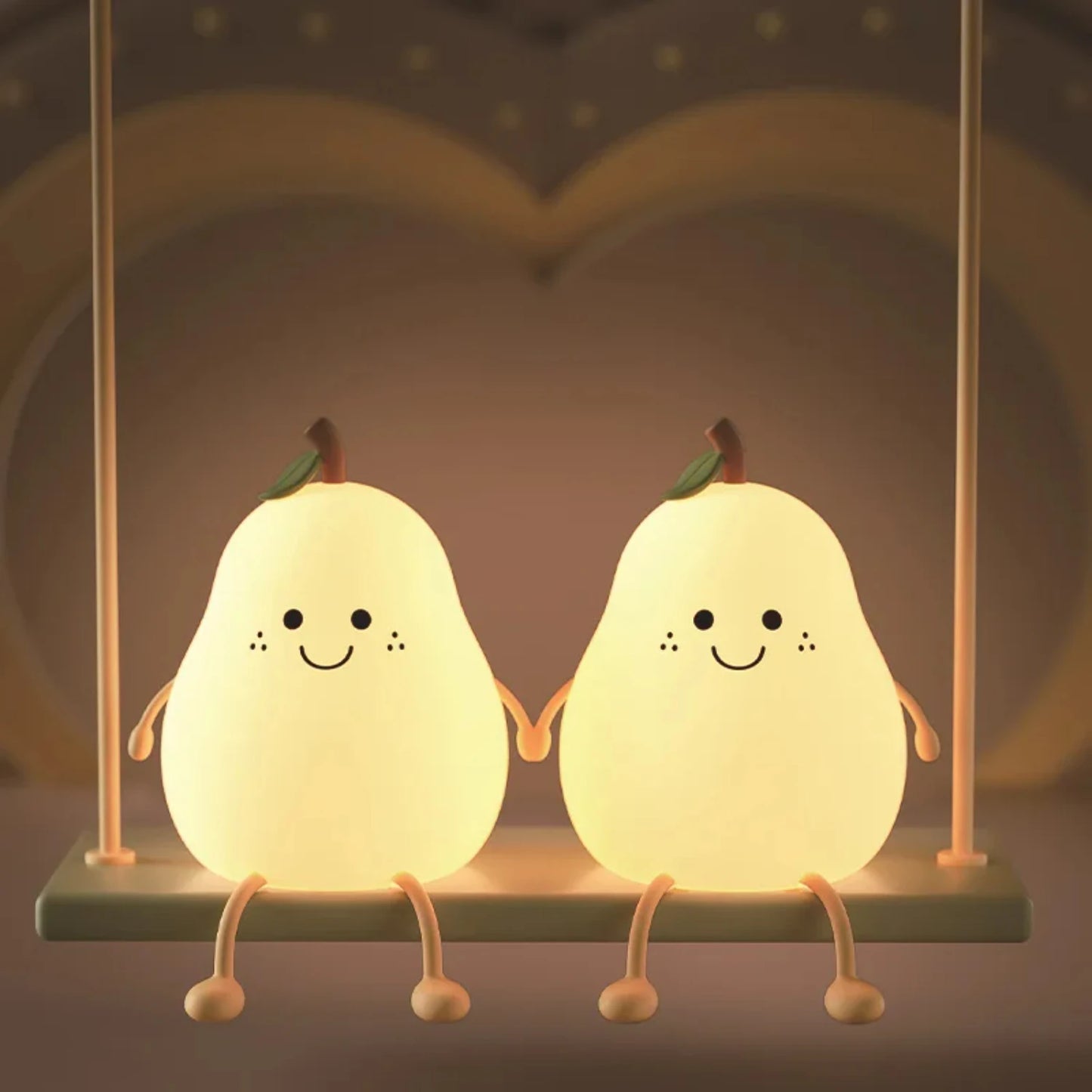 LED Night Light Pear Shaped USB Rechargeable Lamp