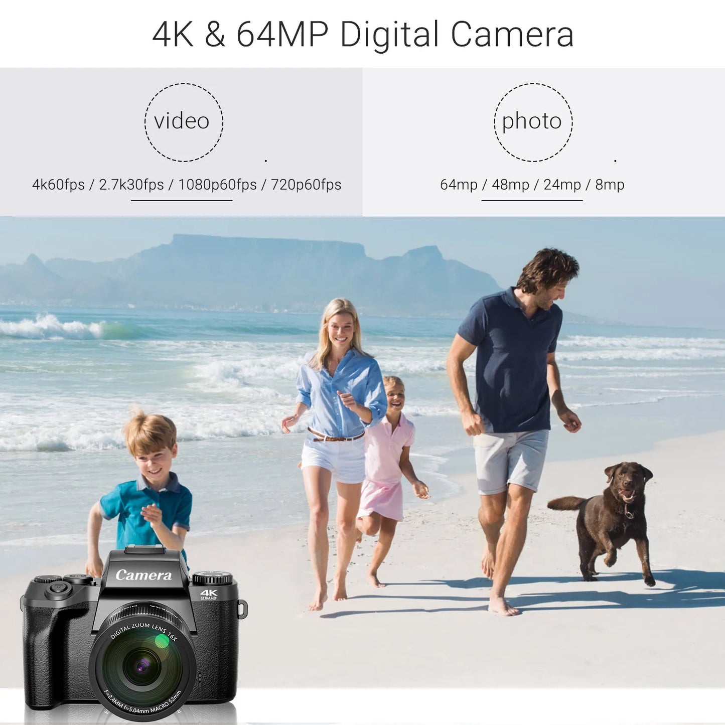 Digital Camera Vlogging Camera Front and Rear Camera Touch Screen