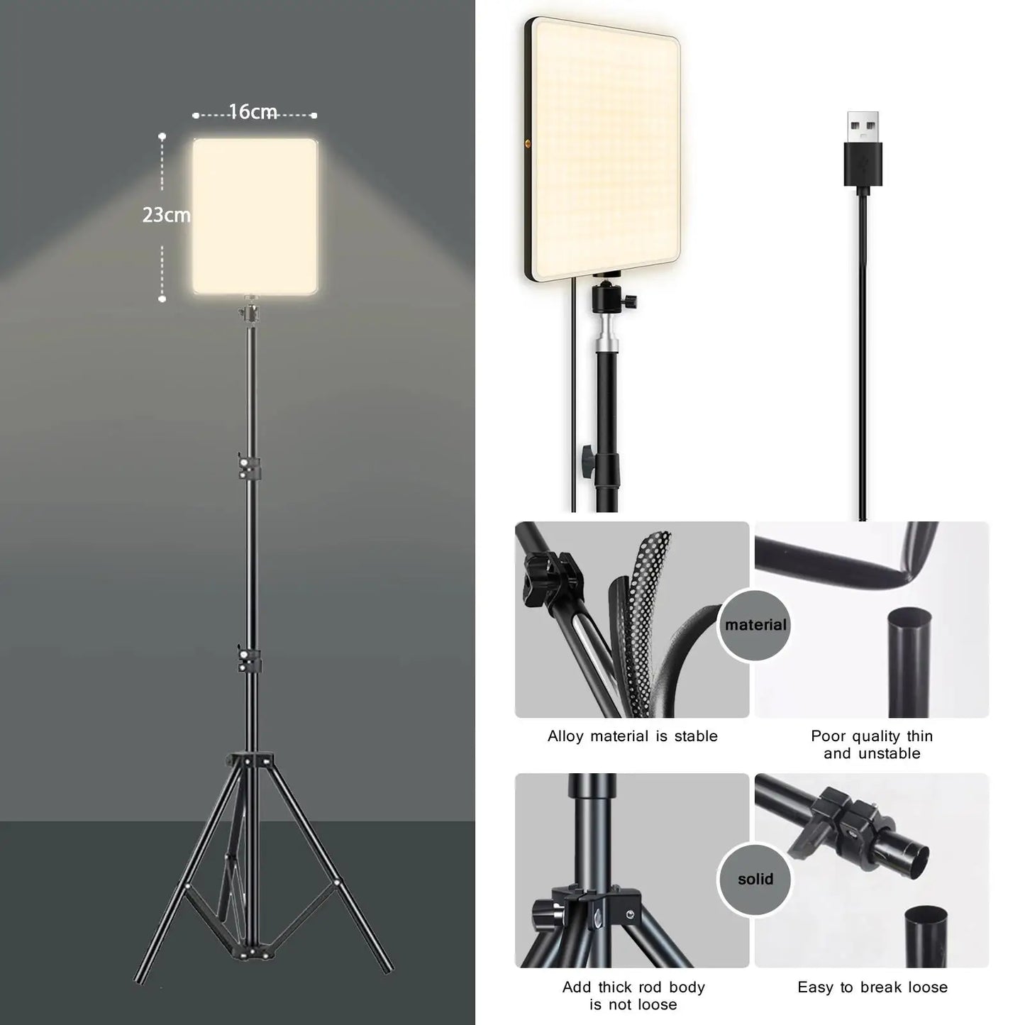 LED Video Lights Photography Lighting Selfie Light Photo Studio Lamp Tripod