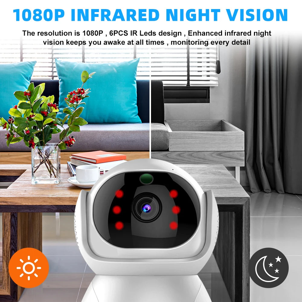 Indoor Wifi Security Camera dual-frequency Surveillance Night Vision