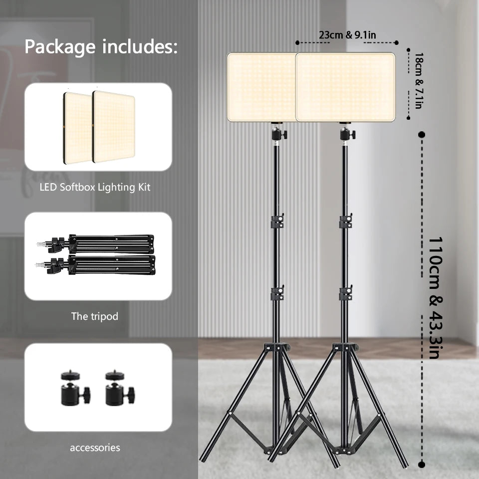 LED Video Lights Photography Lighting Selfie Light Photo Studio Lamp Tripod