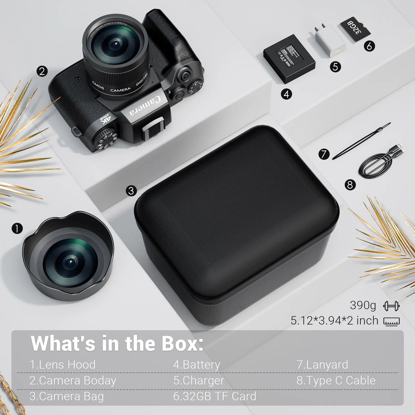 Digital Camera Vlogging Camera Front and Rear Camera Touch Screen