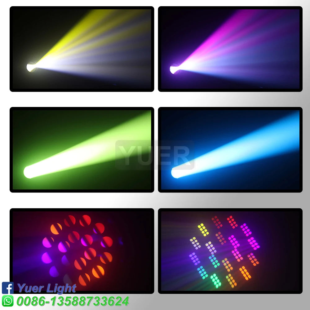 LED Moving Head Light 200W Beam18 Rotating Prisms 12 Gobo 8 Color Effect