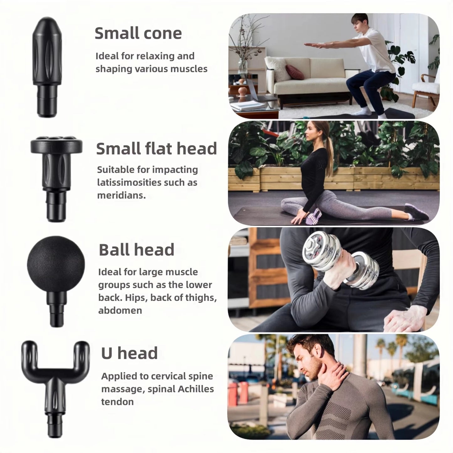 Portable Massage Gun Deep Tissue Massager Body Muscle Relaxation LED Touch Screen