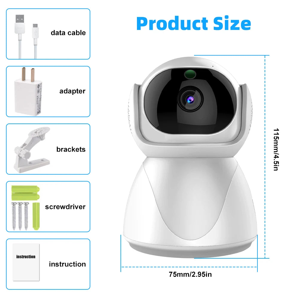 Indoor Wifi Security Camera dual-frequency Surveillance Night Vision