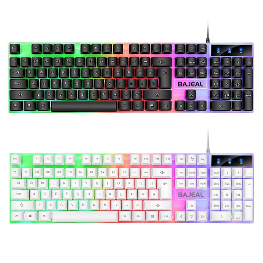 RGB Gaming Keyboard 98 Keys USB Wired Seven Color Lights