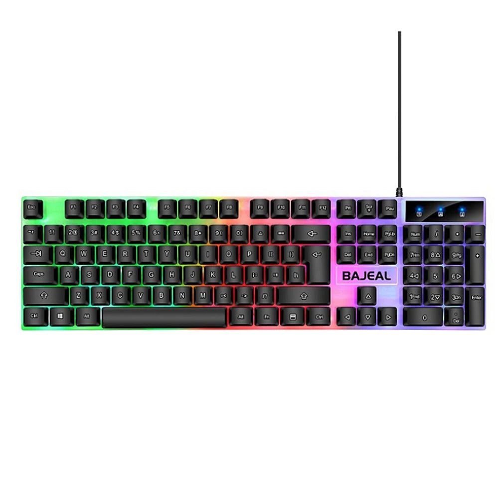 RGB Gaming Keyboard 98 Keys USB Wired Seven Color Lights