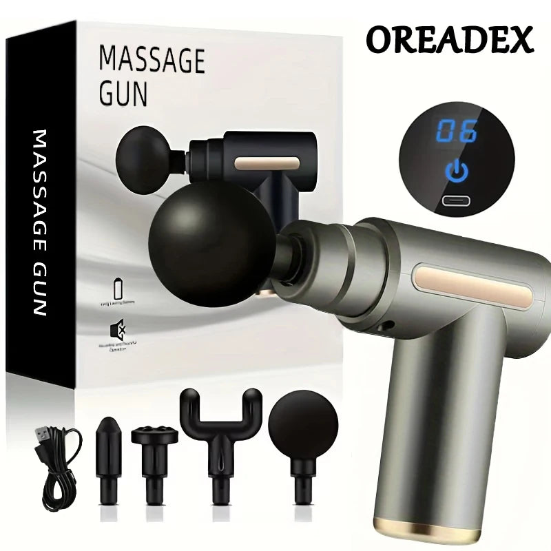 Portable Massage Gun Deep Tissue Massager Body Muscle Relaxation LED Touch Screen
