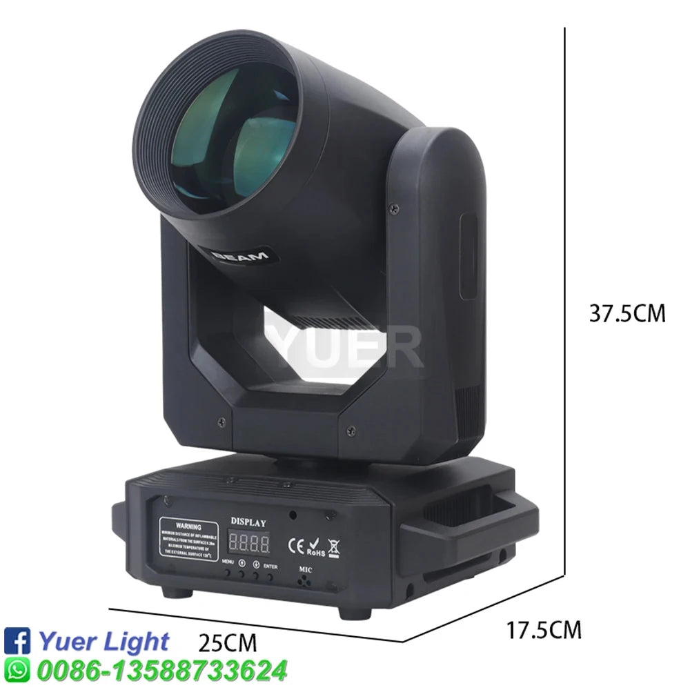 LED Moving Head Light 200W Beam18 Rotating Prisms 12 Gobo 8 Color Effect