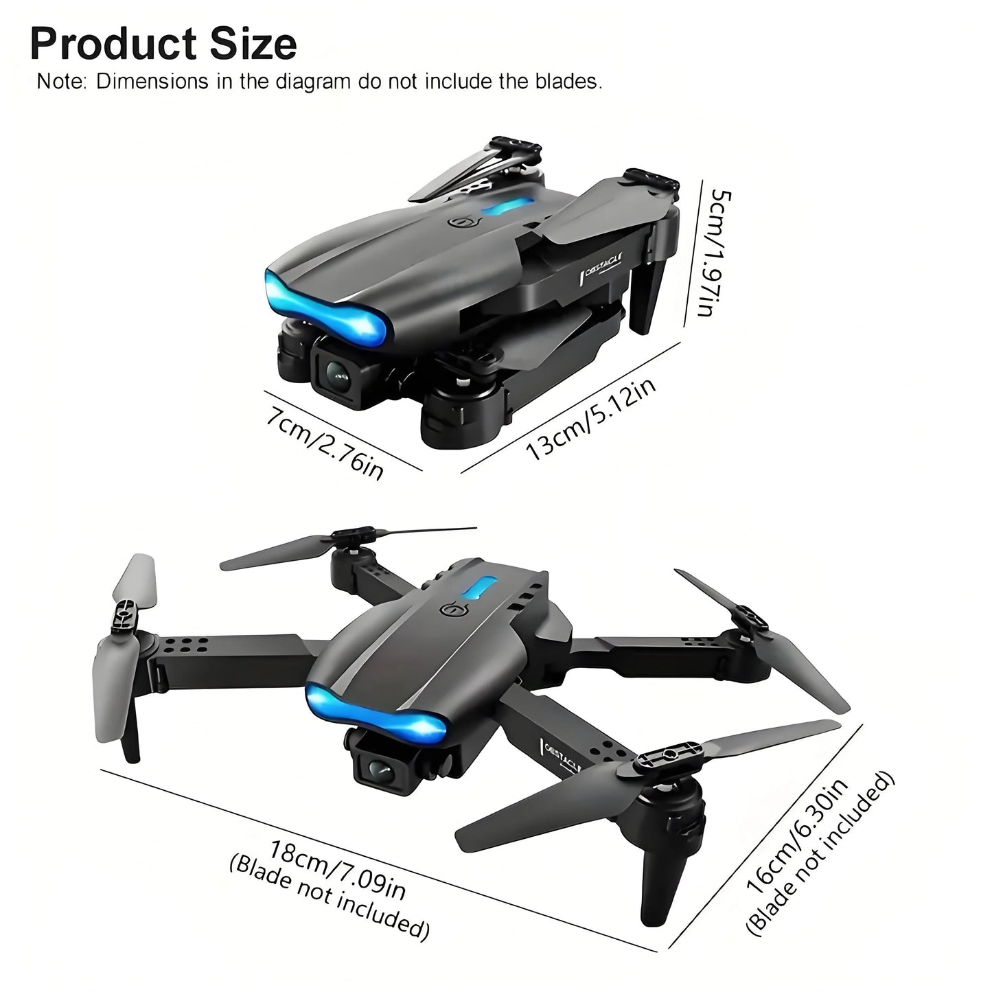 PRO RC Drone, HD Dual Camera Foldable Quadcopter