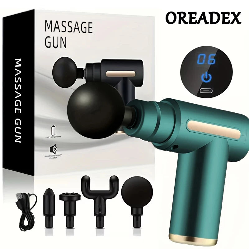 Portable Massage Gun Deep Tissue Massager Body Muscle Relaxation LED Touch Screen