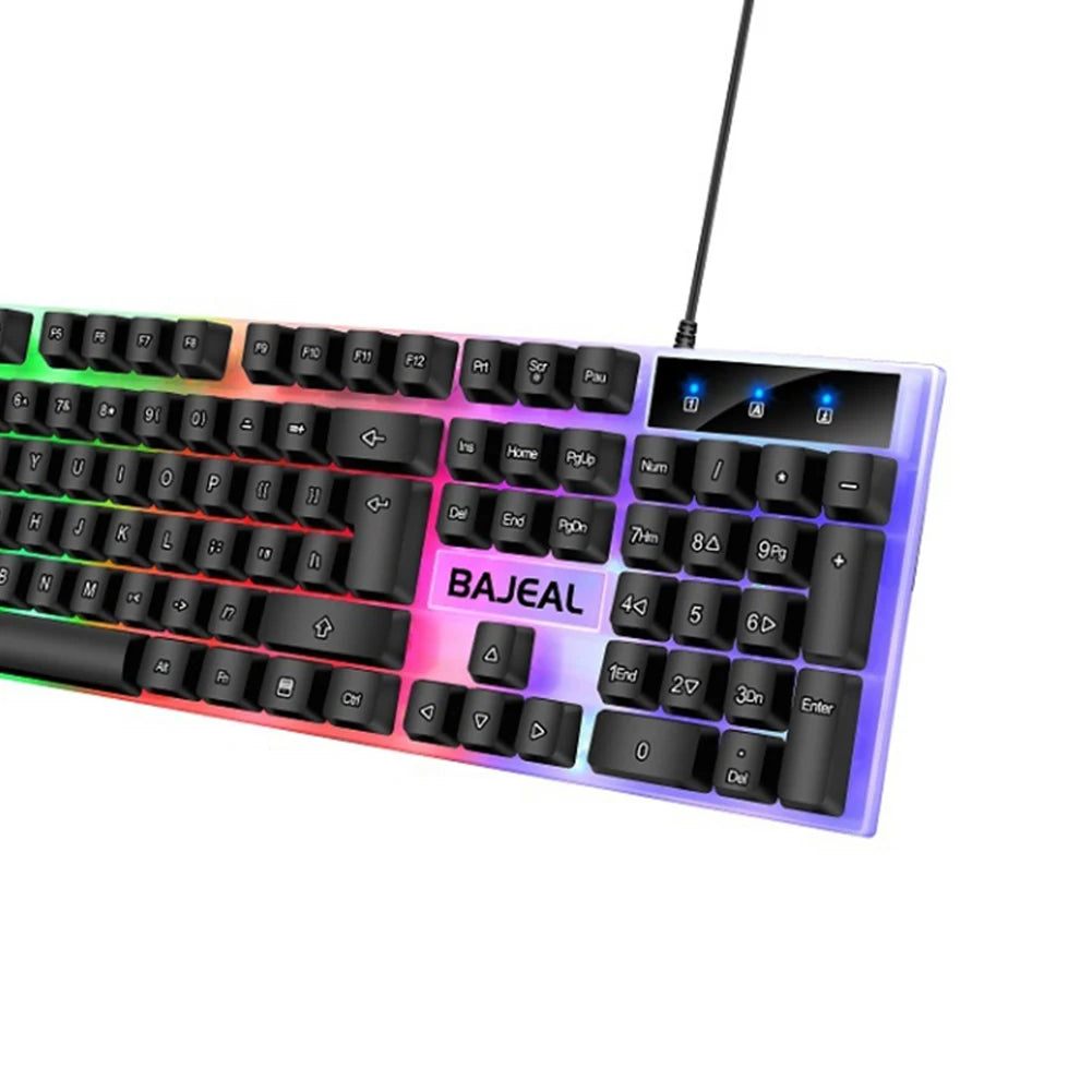 RGB Gaming Keyboard 98 Keys USB Wired Seven Color Lights