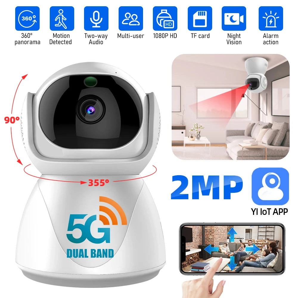 Indoor Wifi Security Camera dual-frequency Surveillance Night Vision