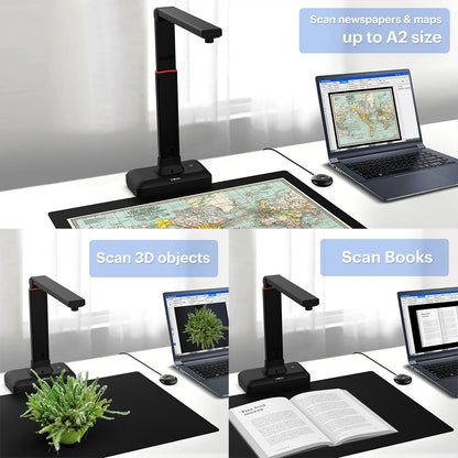 VIISAN Large Format Overhead Book & Document Scanner Multi-Language