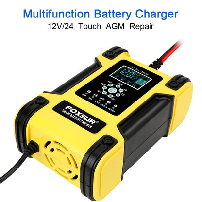 Motorcycle Car Battery Charger Digital LCD Display  12V/12A Lithium Iron Battery