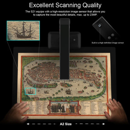 VIISAN Large Format Overhead Book & Document Scanner Multi-Language