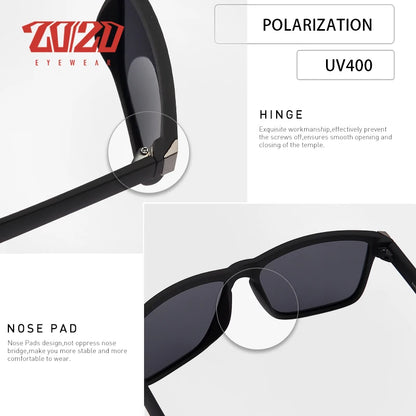 20/20 Classic Polarized Sunglass Glasses Driving Black Frame