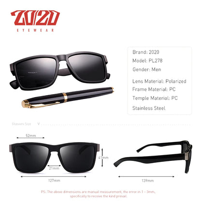 20/20 Classic Polarized Sunglass Glasses Driving Black Frame
