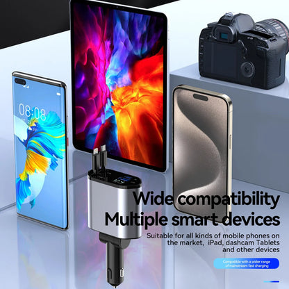 Lighter4 in 1 Car Charger Retractable Car Cigarette Lighter Adapter