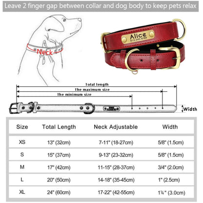 Soft Padded Leather Pet Collar For Small Medium Large Dogs Free Engraved Nameplate