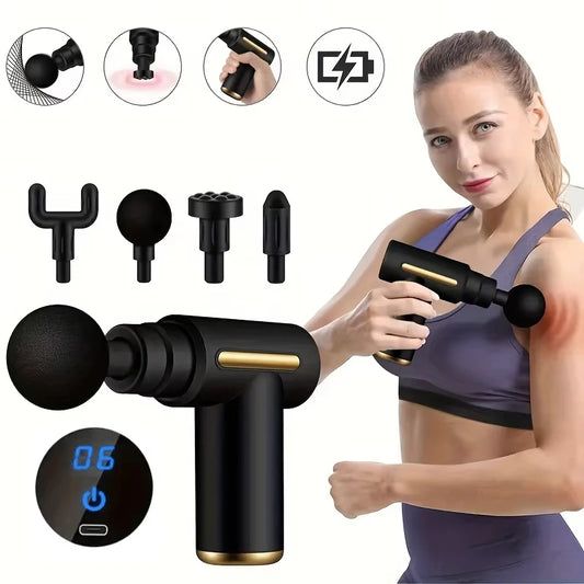 Portable Massage Gun Deep Tissue Massager Body Muscle Relaxation LED Touch Screen
