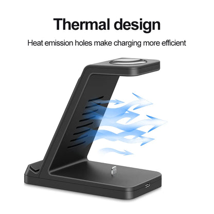 Three-in-one mobile phone wireless charger earphone watch holder