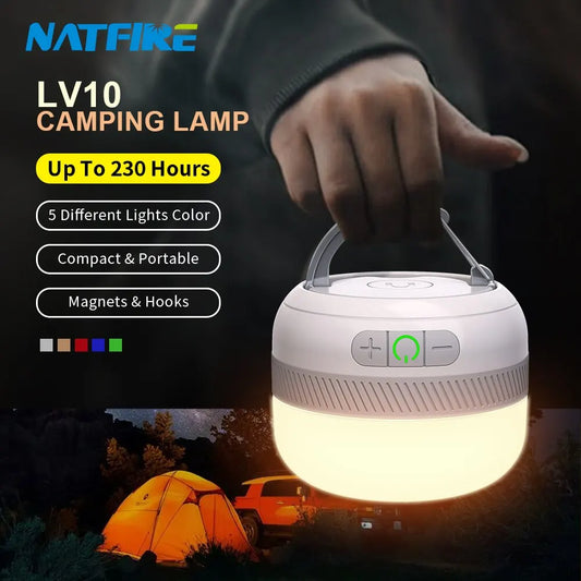 LV10 Camping Light USB C Rechargeable  5 Colors Flashlight