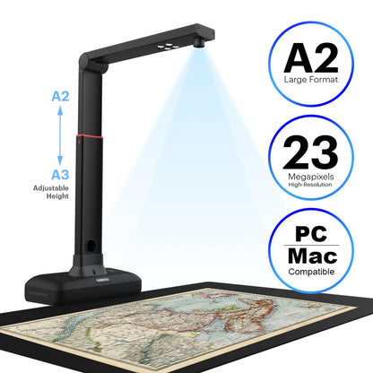 VIISAN Large Format Overhead Book & Document Scanner Multi-Language