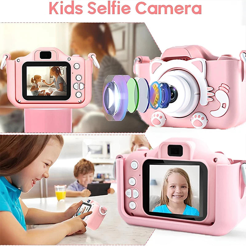 Kids Mini Digital Camera With Video Cartoon 32GB SD Card