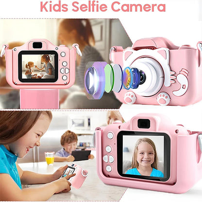 Kids Mini Digital Camera With Video Cartoon 32GB SD Card