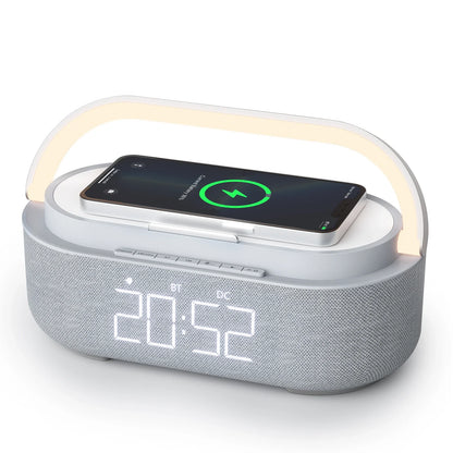 Bluetooth Speaker  Wireless Charging Digital Alarm Clock