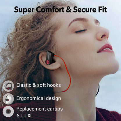 Waterproof Bluetooth Headphones V5.3 Earphone CVC6.0 Noise Canceling Mic HiFi Stereo