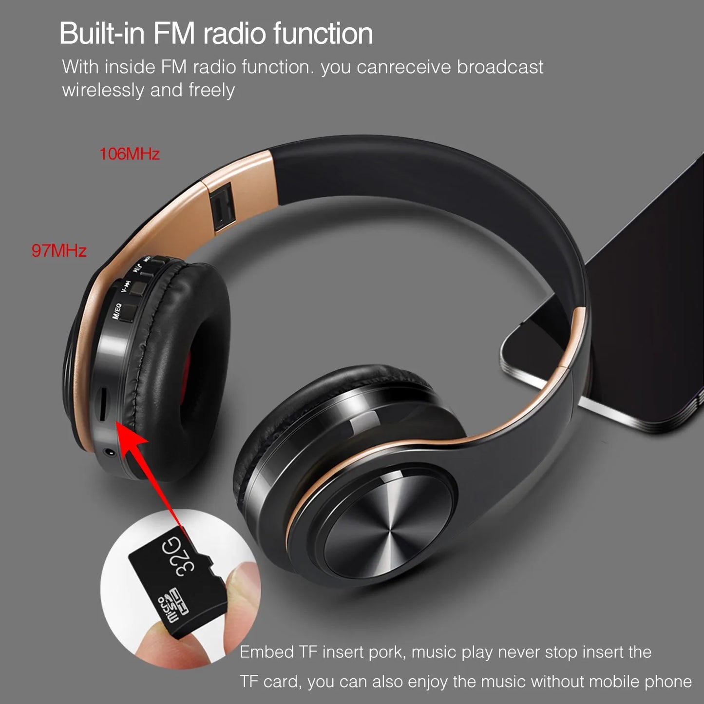 HIFI Stereo Bluetooth Headphone Music Headset