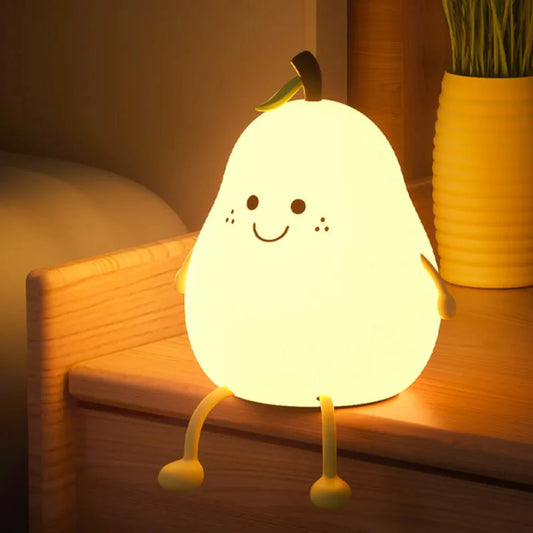 LED Night Light Pear Shaped USB Rechargeable Lamp