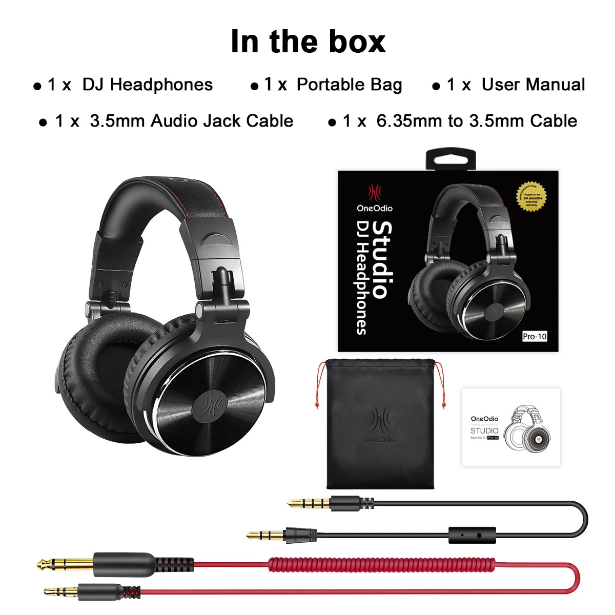 Pro-10 Wired Headphones 50mm Quality Big Headphones Studio Mixing Recording Monitoring Headset