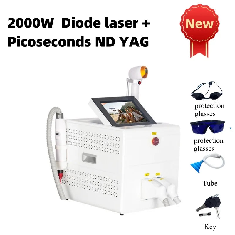 2 in 1 Diode Laser Hair Removal Laser Machine Tattoo Pigment Removal