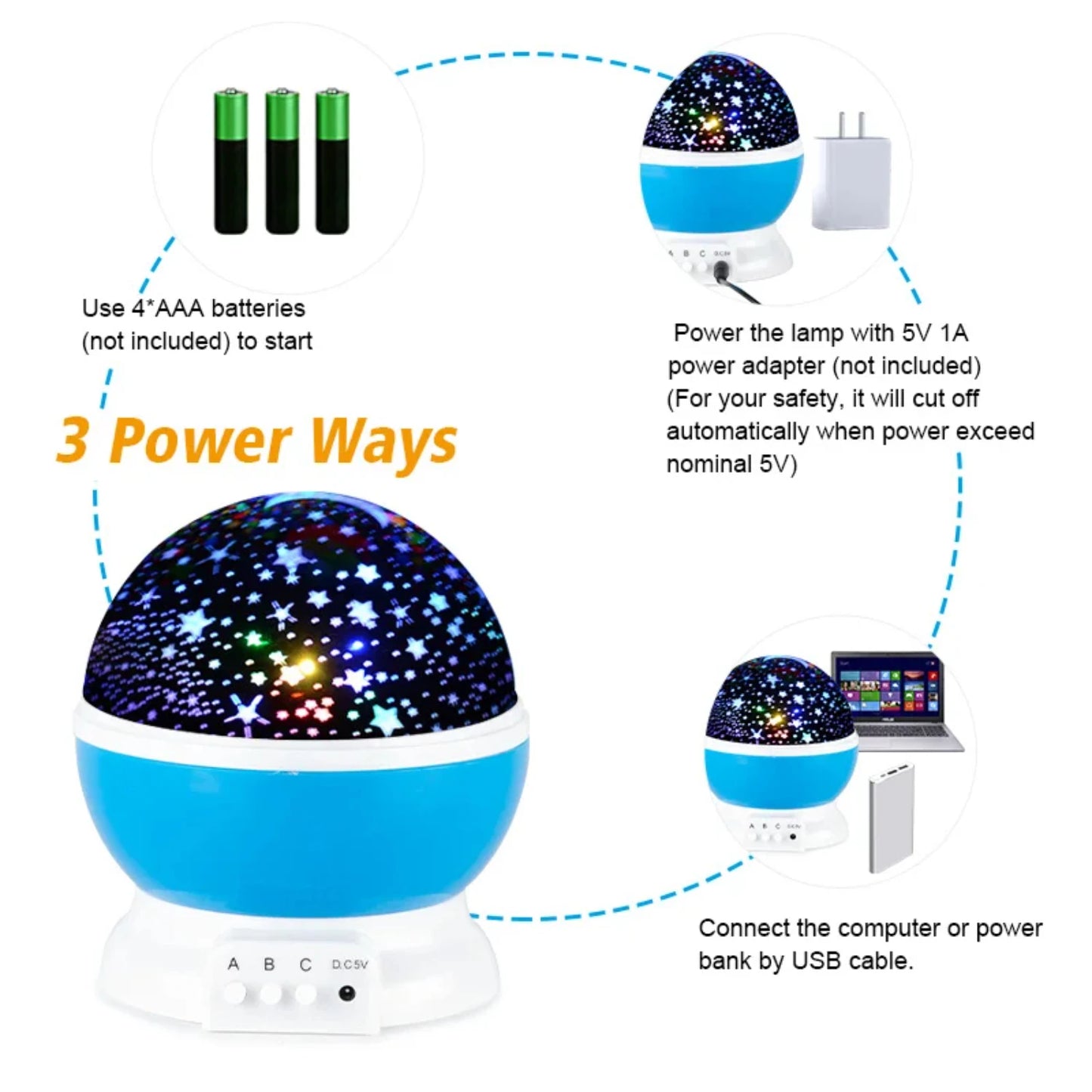 Rotating LED Night Light Projector Starry Sky Planetarium Star Light