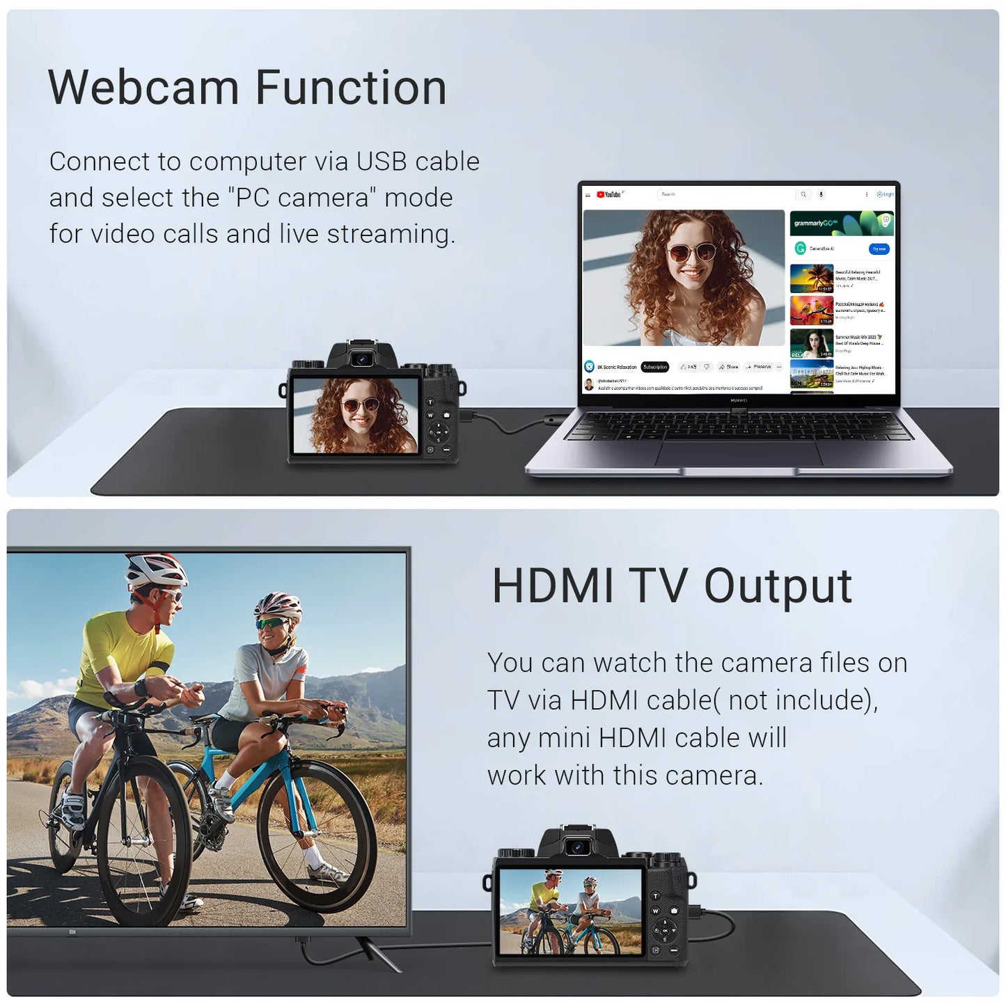 Digital Camera Vlogging Camera Front and Rear Camera Touch Screen