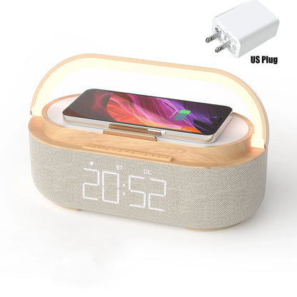 Bluetooth Speaker  Wireless Charging Digital Alarm Clock