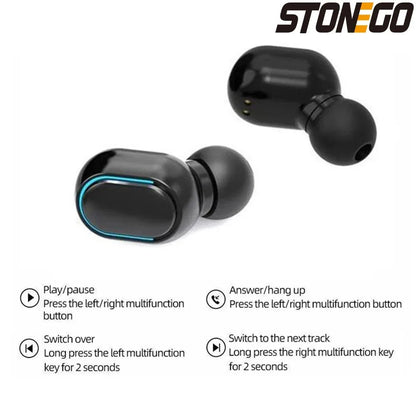 Wireless Bluetooth 5.0 Earbuds, Touch Control, Digital Display, TWS Noise-Cancelling Stereo Sports Earphones, Dual Ear Calling