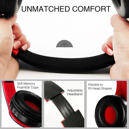 Wireless Bluetooth Headphones Stereo Headset Overhead Earphone