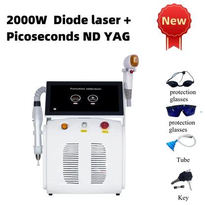 2 in 1 Diode Laser Hair Removal Laser Machine Tattoo Pigment Removal